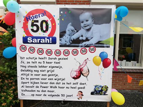 spandoek tekst 50 jaar|110 Mooie Sarah 50 Jaar Spreuken en Teksten voor。